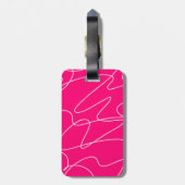 Hot Pink Line Art Gepäckanhänger (Rückseite vertikal)
