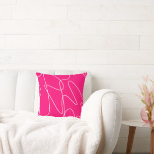 Hot Pink Line Art Kissen