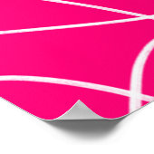 Hot Pink Line Art Poster (Ecke)