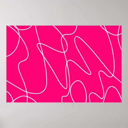 Hot Pink Line Art Poster (Vorne)