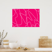 Hot Pink Line Art Poster (Küche)