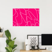 Hot Pink Line Art Poster (Heimbüro)