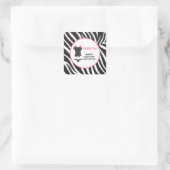 Hot Pink Lingerie Party Vielen Dank Quadratischer Aufkleber (Tasche)