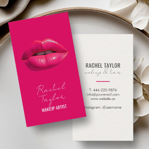 Hot-Pink-Lippen bilden die Visitenkarte
