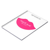 Hot Pink Lips Design Make-up Artist Business Card Notizblock (Linke Seite)
