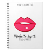 Hot Pink Lips Design Make-up Artist Business Card Notizblock (Vorderseite)