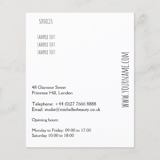 Hot Pink Lips Design Make-up Künstler Flyer (Hinten)