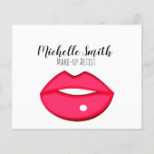 Hot Pink Lips Design Make-up Künstler Flyer (Vorne)