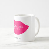 Hot Pink Lips Design Make-up Künstler Kaffeetasse (VorderseiteRechts)