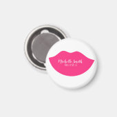 Hot Pink Lips Design Make-up-Künstler Magnet (Vorderseite/Rückseite)