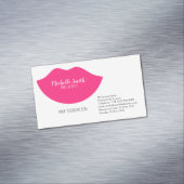 Hot Pink Lips Design Make-up-Künstler Magnetische Visitenkarte (Beispiel)