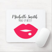 Hot Pink Lips Design Make-up Künstler Mousepad (Mit Mouse)