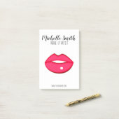Hot Pink Lips Design Make-up Künstler Post-it Klebezettel (Auf Schreibtisch)