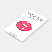 Hot Pink Lips Design Make-up Künstler Post-it Klebezettel (angewinkelt)