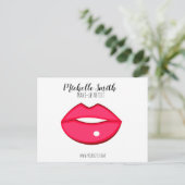 Hot Pink Lips Design Make-up Künstler Postkarte (Stehend Vorderseite)