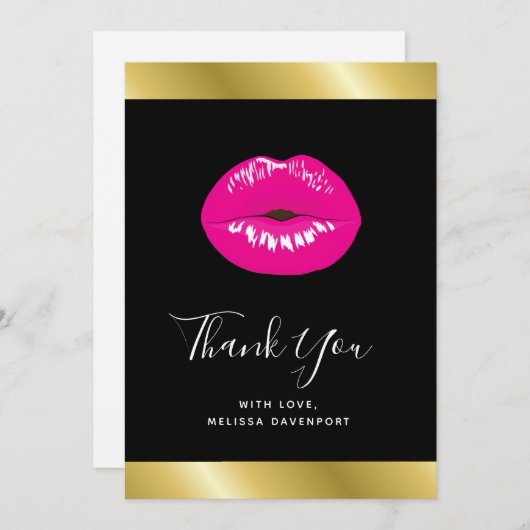 Hot Pink Lips Glamour Girl Danke (Vorne/Hinten)