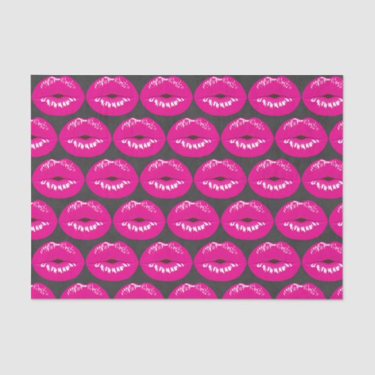 Hot Pink Lips Glamour Girl Pattern Seidenpapier (Vorderseite)