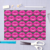 Hot Pink Lips Glamour Girl Pattern Seidenpapier (Handwerk)