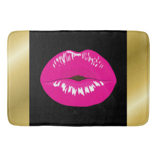Hot Pink Lips Glamour Illustration Badematte