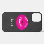 Hot Pink Lips Glamour Illustration Case-Mate iPhone Hülle (Rückseite (Horizontal))
