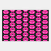 Hot Pink Lips Glamour Illustration Geschenkpapier Set (Vorderseite)