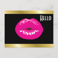 Hot Pink Lips Glamour Illustration Hallo