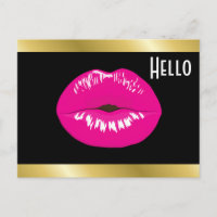Hot Pink Lips Glamour Illustration Hallo