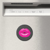 Hot Pink Lips Glamour Illustration Magnet (In Situ (Geschirrspüler))