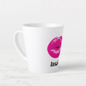 Hot Pink Lips Glamour Illustration Milchtasse (Linke Ecke)