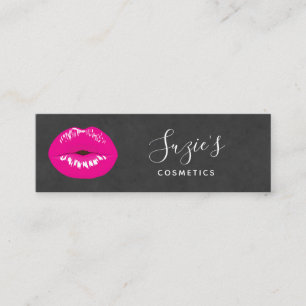 Hot Pink Lips Glamour Illustration Mini Visitenkarte