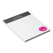 Hot Pink Lips Glamour Illustration Notizblock (angewinkelt)