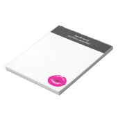 Hot Pink Lips Glamour Illustration Notizblock (Rotiert)