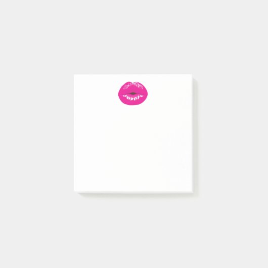 Hot Pink Lips Glamour Illustration Post-it Klebezettel (Vorderseite)