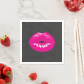 Hot Pink Lips Glamour Illustration Serviette (Beispiel)