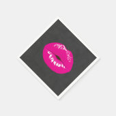 Hot Pink Lips Glamour Illustration Serviette (Ecke)