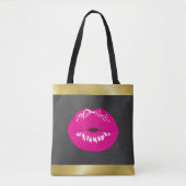 Hot Pink Lips Glamour Illustration Tasche (Vorderseite)