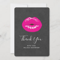 Hot Pink Lips Glamour Illustration Vielen Dank