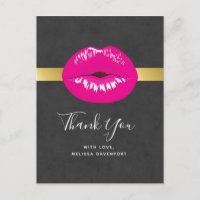 Hot Pink Lips Glamour Illustration Vielen Dank