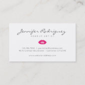 Hot Pink Lips Lipstick Makeup Artist Kosmetik Visitenkarte (Rückseite)