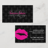 Hot Pink Lips Makeup Brand Botschafter und Schöpfe Visitenkarte (Vorne/Hinten)