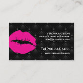 Hot Pink Lips Makeup Brand Botschafter und Schöpfe Visitenkarte (Rückseite)