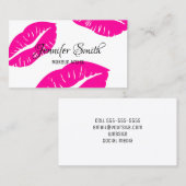 Hot Pink Lips Muster Makeup Artist Visitenkarte (Vorne/Hinten)