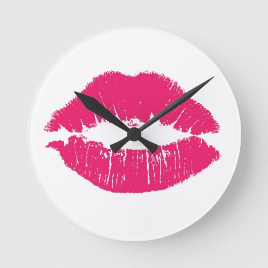 Hot Pink Lips Uhr (Vorderseite)