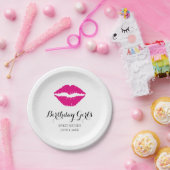 Hot Pink Lipstick 16 . Geburtstag Geburtstagsparte Pappteller (Party)