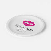 Hot Pink Lipstick 16 . Geburtstag Geburtstagsparte Pappteller (Schrägansicht)