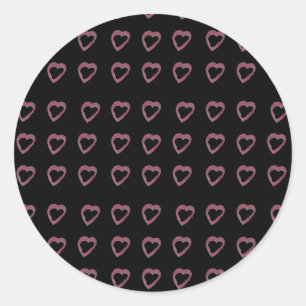 Hot Pink Lipstick Herz Runder Aufkleber