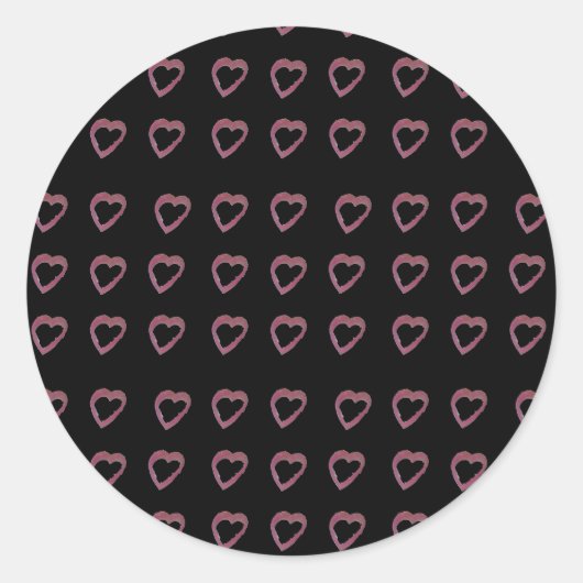 Hot Pink Lipstick Herz Runder Aufkleber (Vorderseite)