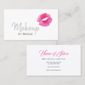 Hot Pink Lipstick Kiss Modern Makeup Artist Visitenkarte (Vorne/Hinten)