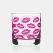 Hot Pink Lipstick Kiss Muster Whiskey Glass Whiskyglas (Links)
