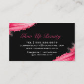 Hot Pink Lipstick Makeup Artist Black Visitenkarte (Rückseite)